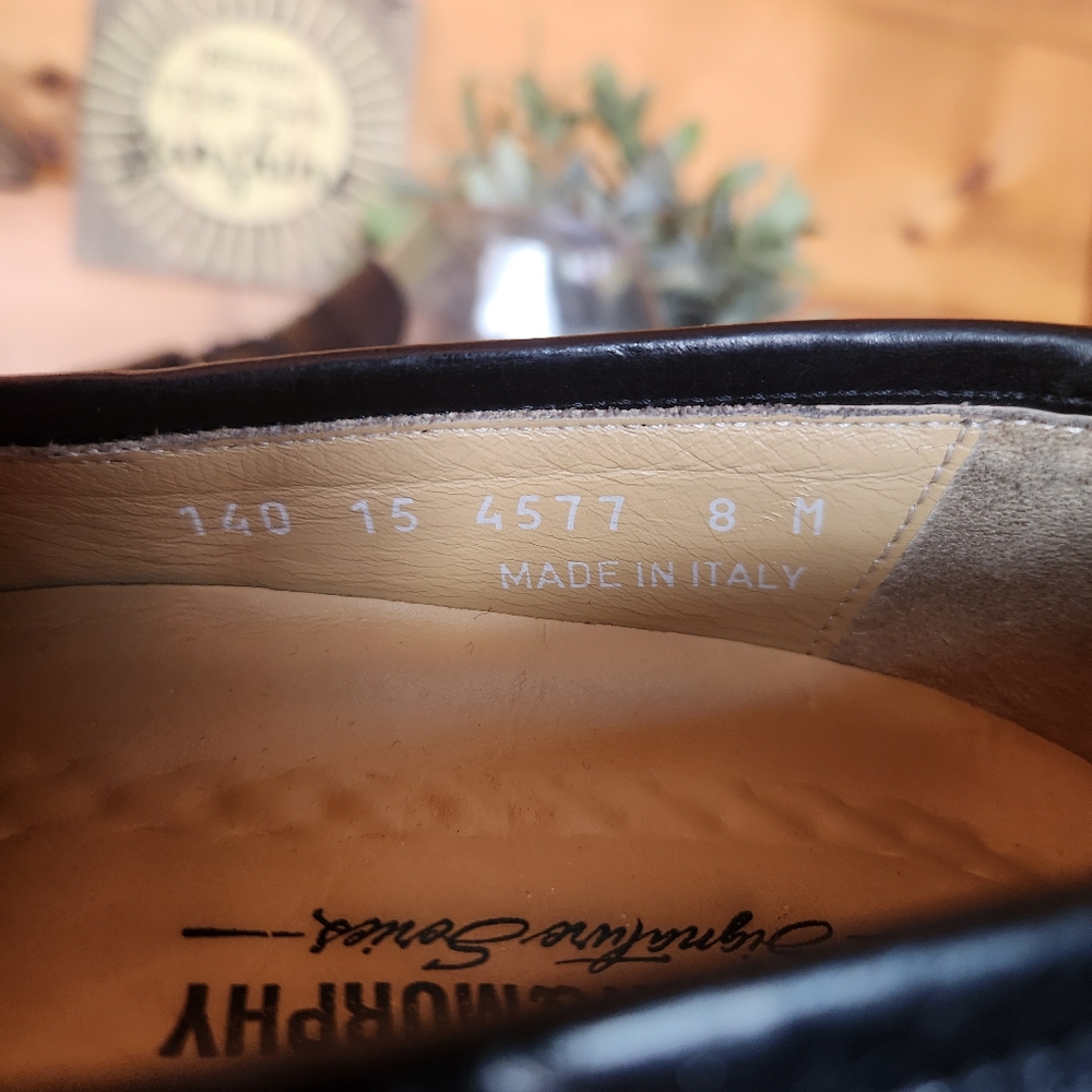 Johnston & Murphy Signature Series Black Leather Shoe Kiltie Tassel Loafer Sz 8M - Picture 11 of 11